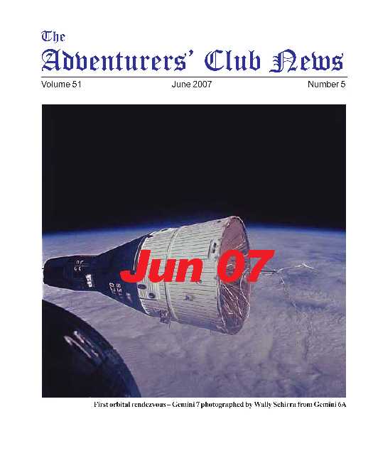 June 2007 Adventurers Club News Cover